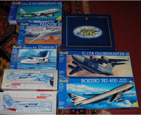 A quantity of model aeroplane kits, to include; Revell, Skymarks, Corgi etc 