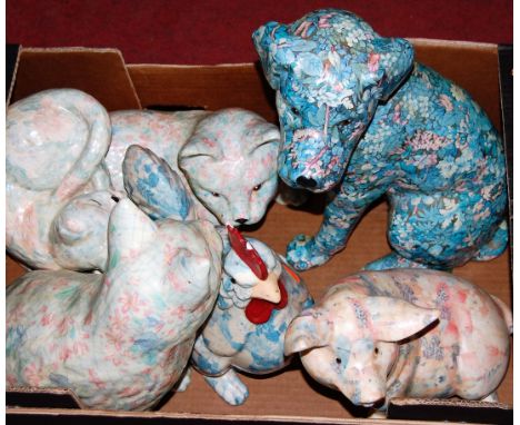 A quantity of Global Studio ceramic animal ornaments, to include dog and cat figures 
