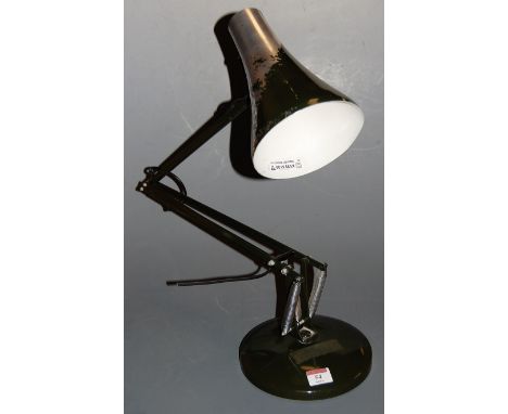 A green painted angle poise desk lamp