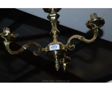A pair of Brass branch light fittings