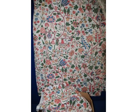Three pairs of Sanderson fabric Curtains, ''Kandahar'' pattern, 34" drop x 22" wide, 34" drop x 47" wide, and 40" drop x 47" 