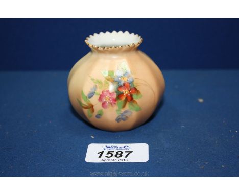 A Royal Worcester blush miniature Vase 1910.