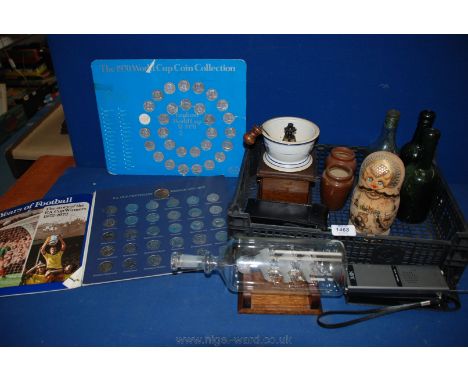 A complete Esso 1872-1972 F.A. centenary Coin collection, an Esso 1970 World Cup coin collection (one missing), two small pot
