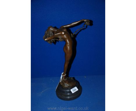 A beautifully modelled solid Bronze figure ''The Vine'', this contemporary casting standing approx 15'' tall.  Signed H. Fris