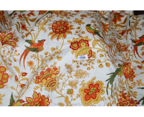 Three pairs of Jonelle ''Spice Island'' Curtains, two x 99" drop, 44" wide and one x 58" drop and 43" wide with two off-cuts,