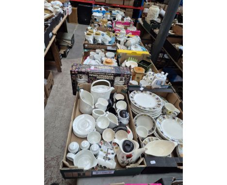 12 boxes of mixed ceramics containing vintage coffee sets etc mainly Midwinter , Meakin ware, Broadhurst ironstone, Portmeiri