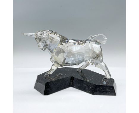 Part of Swarovski Soulmates collection the Silver Shade crystal bull on a Black Galaxy India granite base symbolize strength.