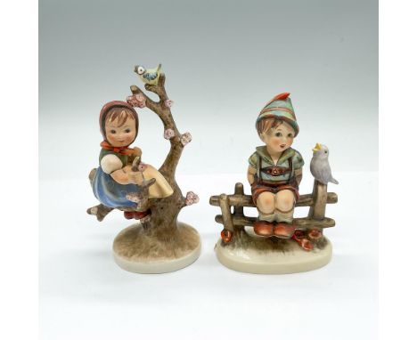 Hand painted figures. Includes Apple Tree Girl and Wayside Harmony. Goebel backstamps. Apple Tree Girl : 3.5"L x 2.5"W x 5.75