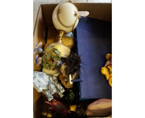 A mixed lot of assorted items to include Chinese tourist ware, jade style hippotomus, Chinese chess set etc.