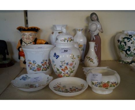 A mixed lot of assorted ceramics to include Aynsley Cottage Garden, a Lladro figure of a girl holding a hat, etc.