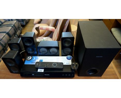 A Phillips powerful surround sound compact speakers and DVD player.