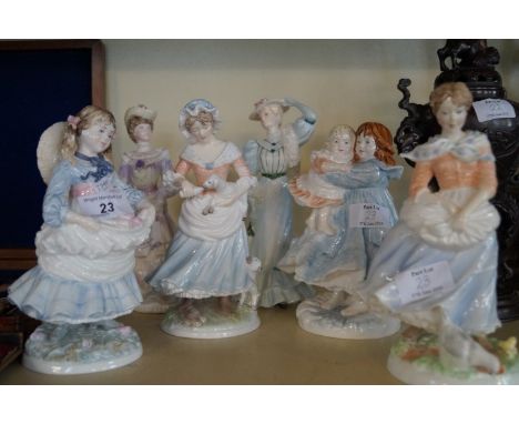 Six Royal Worcester Old Country Wade figurines. CONDITION REPORT: Each in good condition with no apparent damage.