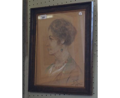 British School (early 20th Century) - 'Portrait of a Lady', pastel, monogrammed and dated 1932, inscribed verso 'Malvine Flor