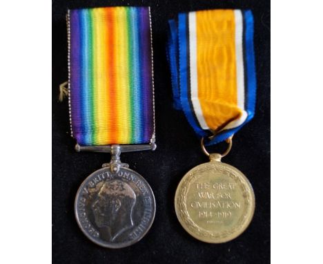 A pair World War I medals awarded to 110378 Private F Bailey of the Royal Army Medical Corps comprising War medal and War for