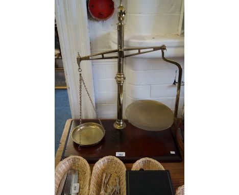 A good quality W Widdowson of Stockport brass balance scales. 