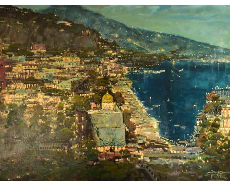 Mario Sanzone (Italian, b. 1946)
Positano
Oil on canvas
Signed and titled by the artist
Unframed
133 x 185cm (51" x 70.5")

M