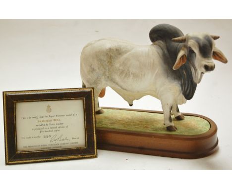 A Royal Worcester model of a Brahmin Bull modelled by Doris & Lindner limited edition No. 210/500 with certificate Condition 