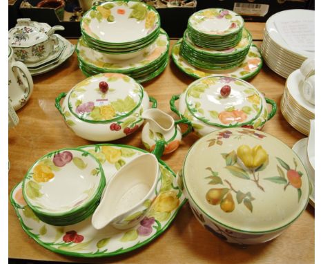 A Masons part dinner service in the Fruit pattern; together with a Worcester Evesham pattern tureen and cover