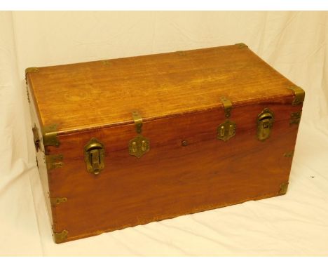 Camphor trunk with brass mounts-size 96cm x 49½cm height 48cm (37¾"x19½"x19") 