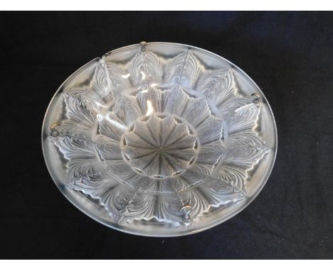 c.1930 signed R Lalique France frosted glass 'Gaillon' scrolling acanthus plafonnier -René Jules Lalique (1860-1945) -diamete