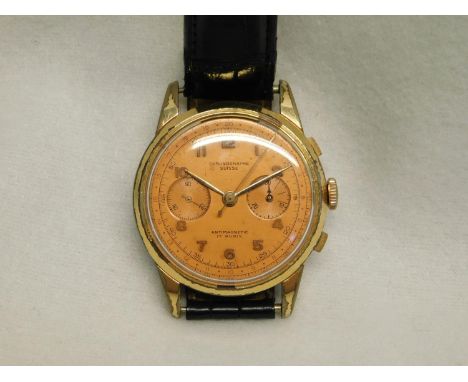 Vintage gold plated Chronographe Suisse antimagnetic 17 rubis watch 
