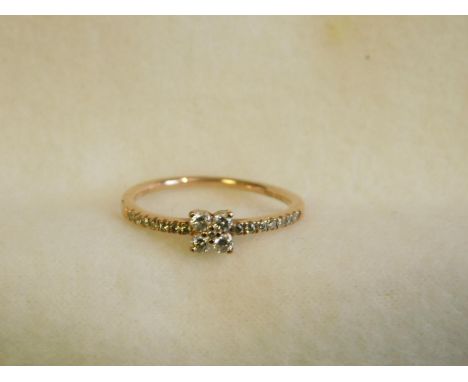 9ct gold diamond ring-size O½ 