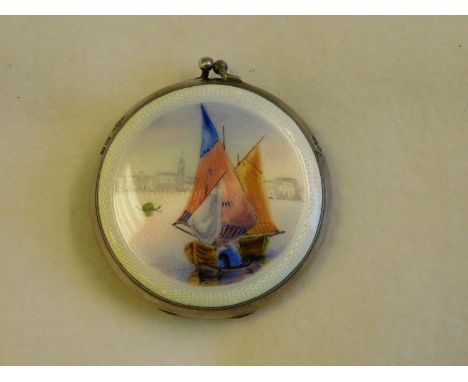 1928 Guilloché enamel ladies compact by R&amp;S (probably Rotherham &amp; Sons Ltd) 