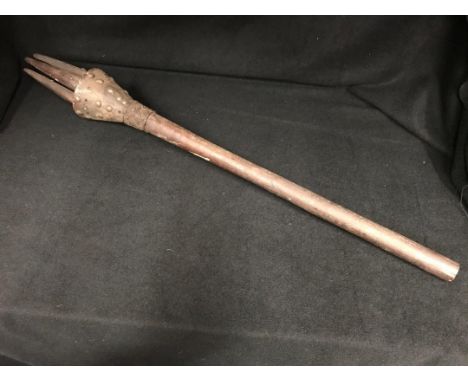 South Sea Islands wooden cannibal fork with stud decoration-length 65cm (25½") 