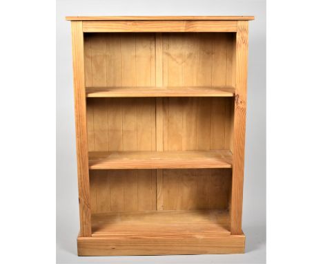 A Modern Pine Two Shelf Open Bookcase, 80cm Wide 