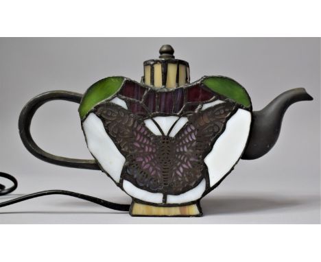 A Novelty Night Light in the Form of a "Tiffany" Teapot, 14cm high 