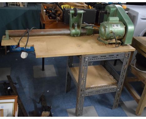 An Electrically Powered Nu-Tools 12" 5 Speed Wood Lathe, No. NWl37 