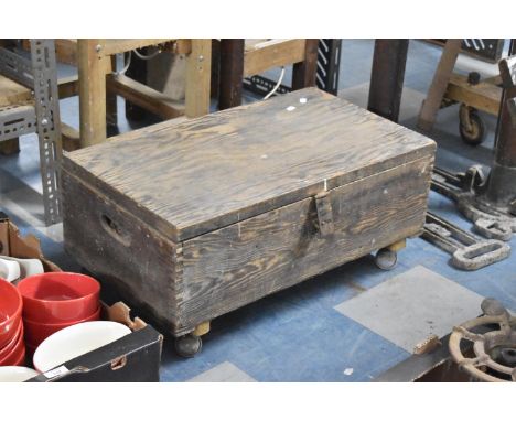 A Vintage Wooden Tool Box Containing Various Tools, 70cm wide 