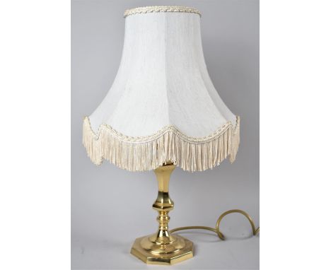 A Modern Brass Table Lamp and Shade 