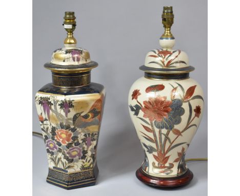 Two Oriental Ceramic Vase Shaped Table Lamps 