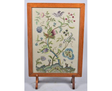 A Mid 20th Century Oak Framed Tapestry Fire Screen, 56cm wide 