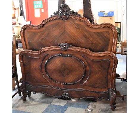 A French Walnut Victorian Style Bed Surround. Headboard width 140cm, length 193cm and Max height 157cm