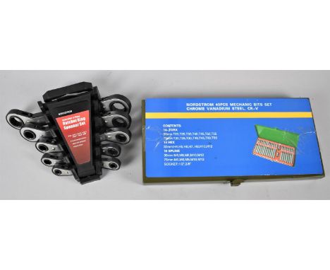 A New and Unused Ratchet Ring Spanner Set and a Forty Piece Mechanic Bits Set, (plus VAT) 
