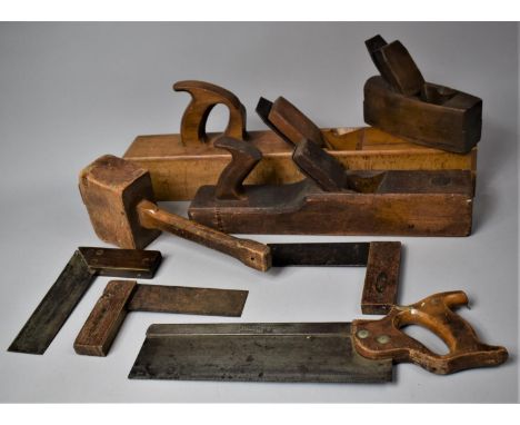 A Collection of Vintage Tools to Include Jack Plane, Tenon Saws, Mallet etc 