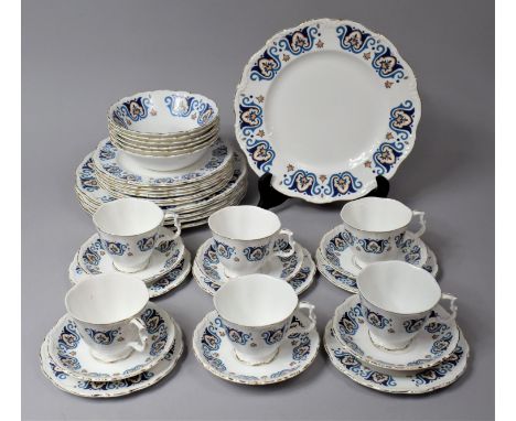 A Part Dinner and Tea Service to include Pieces by Royal Albert to comprise Six Plates, Six Side Plates, Six Bowls, Five Side
