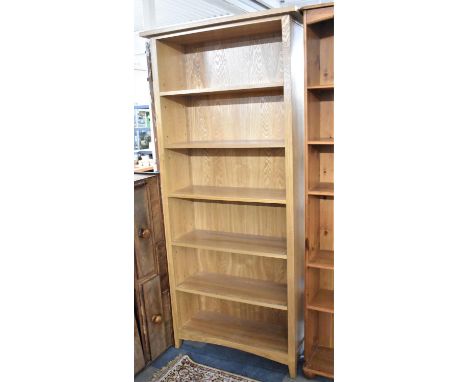 A Modern Six Shelf Open Bookcase, 90cm wide 