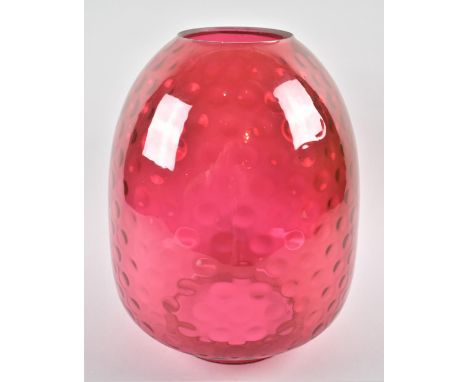 A Large Cranberry Glass Light Shade, 31cm High 