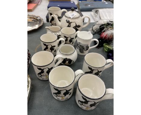 A QUANTITY OF ARTHUR WOOD TEAWARE TO INCLUDE A TEAPOT, JUGS, SUGAR BOWLS AND MUGS