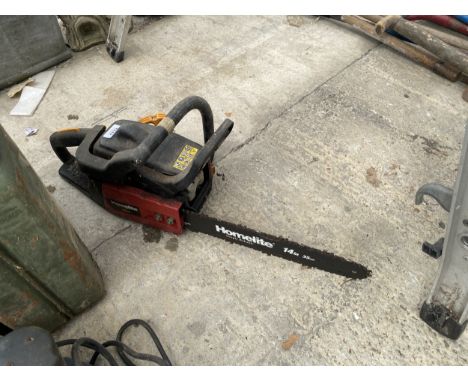 A HOMELITE 33CC PETROL CHAINSAW