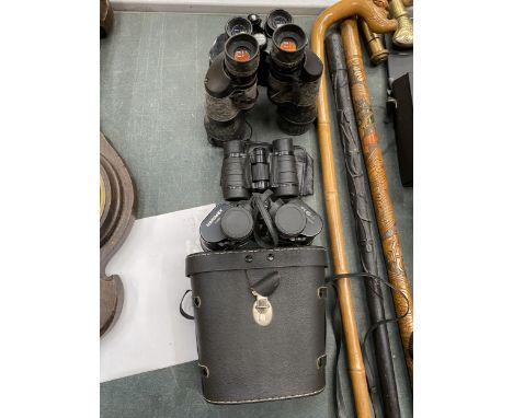 FOUR PAIRS OF BINOCULARS TO INCLUDE, HANIMEX, ETC