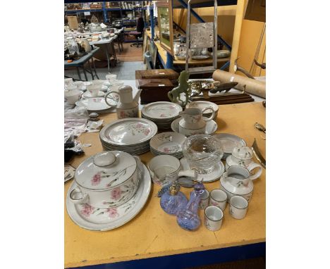 A PART DINNER SERVICE MIDWINTER STONEHENGE "INVITATION" TO ALSO INCLUDE A CAITHNESS PERFUME BOTTLE AND ATOMISER AND A SCULPTU