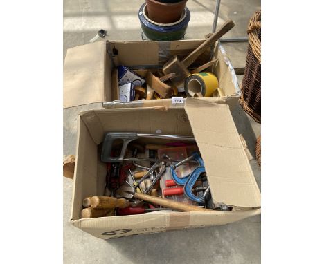 AN ASSORTMENT OF TOOLS TO INCLUDE BRACE DRILLS, PLIERS AND CLAMPS ETC