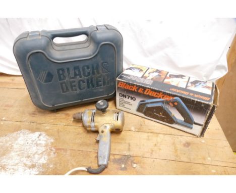 Vintage Black & Decker d750 drill 240v, Black & Decker DN710 planer 240v  and Black & Decker KA230E 4 in 1 sander 240v.