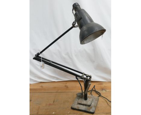 Vintage 50's/60's Herbert Terry & Sons two tier 1227 black angle poise lamp.