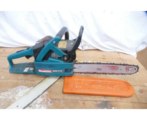 Makita DCS410 petrol chainsaw.