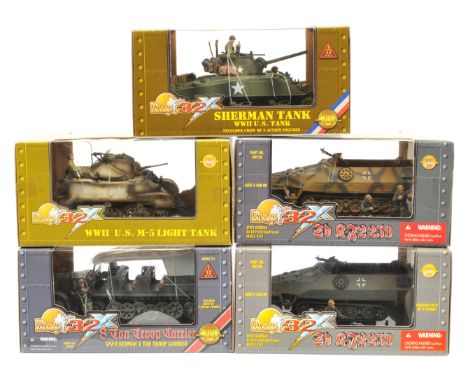 21st Century Toys, The Ultimate Soldier Series a boxed group of 1:32nd Scale Military Vehicles. Includes WWII German 8 Ton Tr
